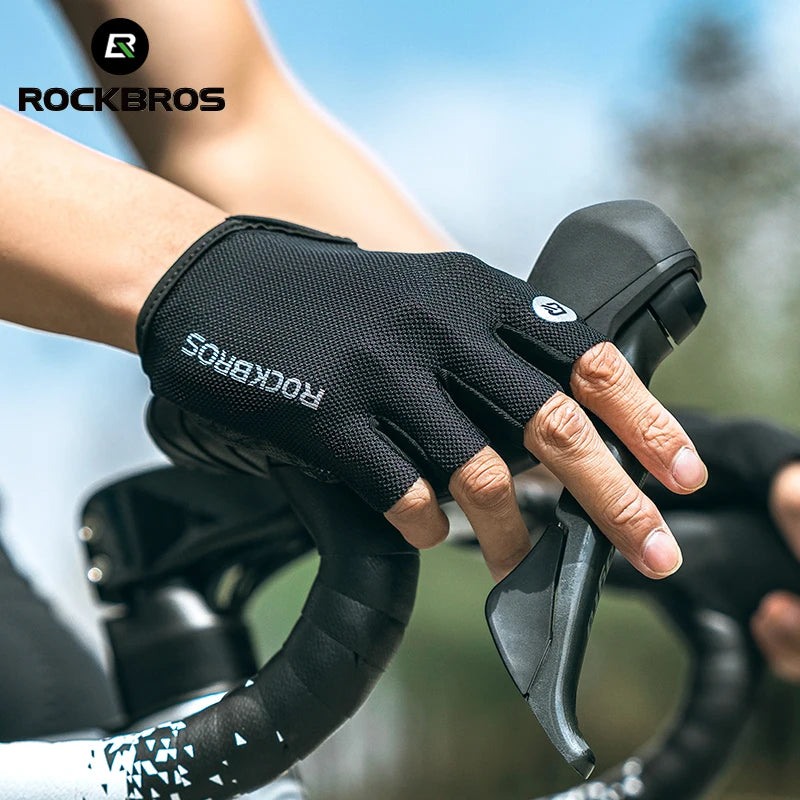 ROCKBROS Half-Finger Cycling Gloves – Breathable, Anti-Slip MTB & Road Gloves for Men & Women