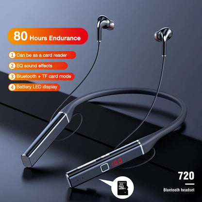 EARDECO 80 Hours Endurance Bluetooth Headphone Heavy Bass Wireless Headphones Sport Stereo Bluetooth Headset with Microphone