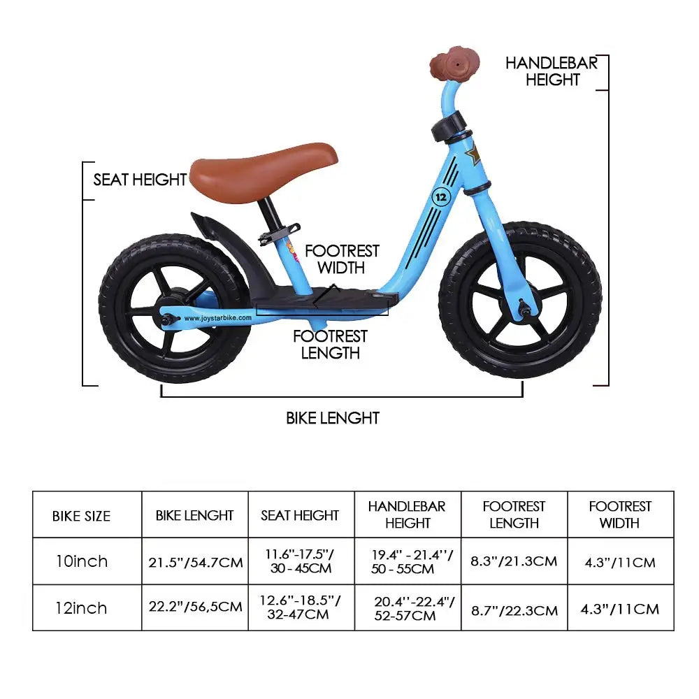 JOYSTAR 10/12 Inch Kids Balance Bike For Girls & Boys, Ages 18 Months To 5 Years