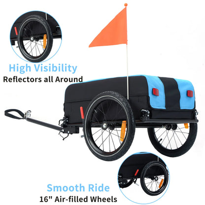 Fiximaster Bike Cargo Trailer 5-8 Day Delivery Mountain Foldable Luggage Wagon Trailer with Removable Water Resistant for Bike