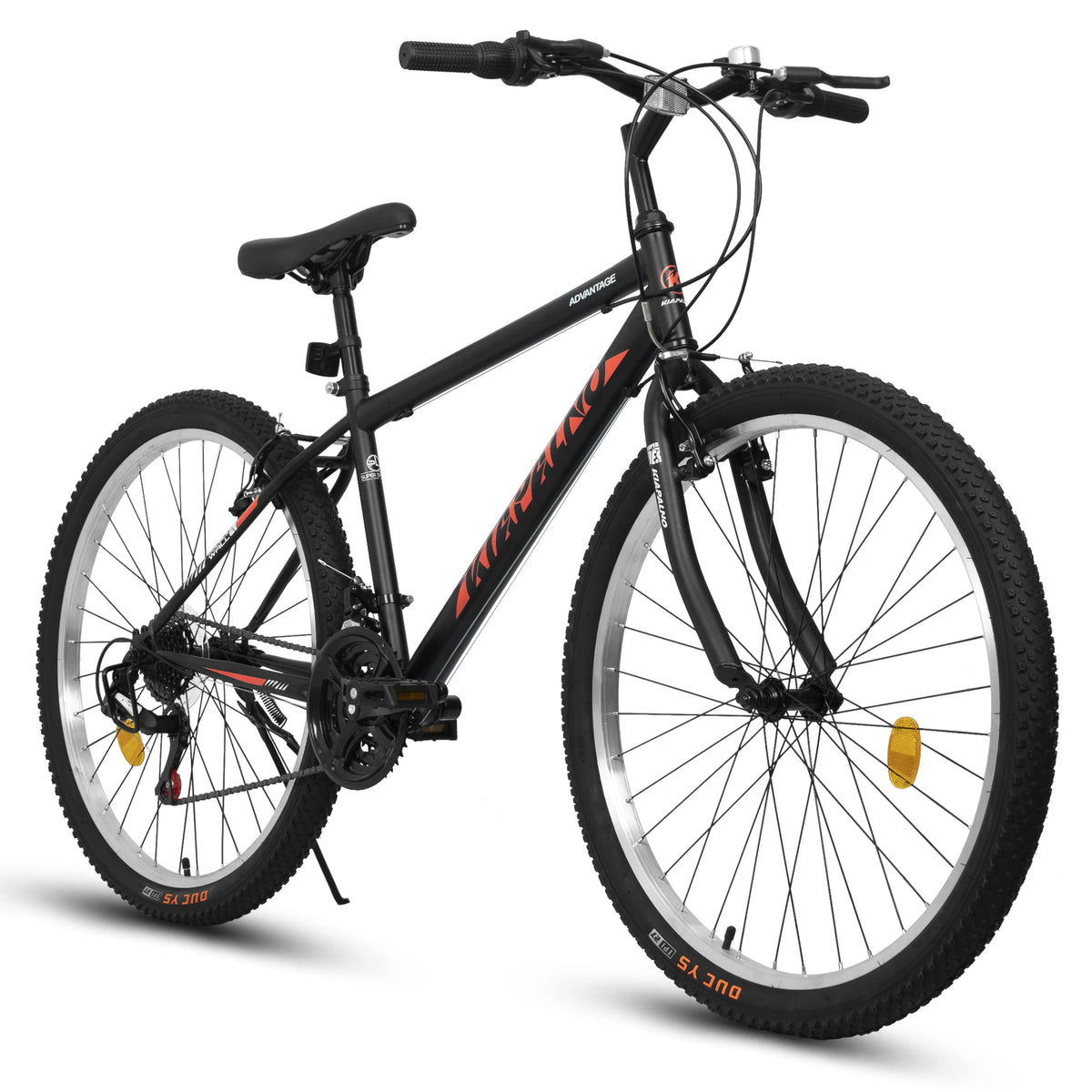 ECARPAT 24/26 Inch Mountain Bike – 21 Speed Steel Frame Dual V Brakes Commuter MTB for Men & Women - Black-Red