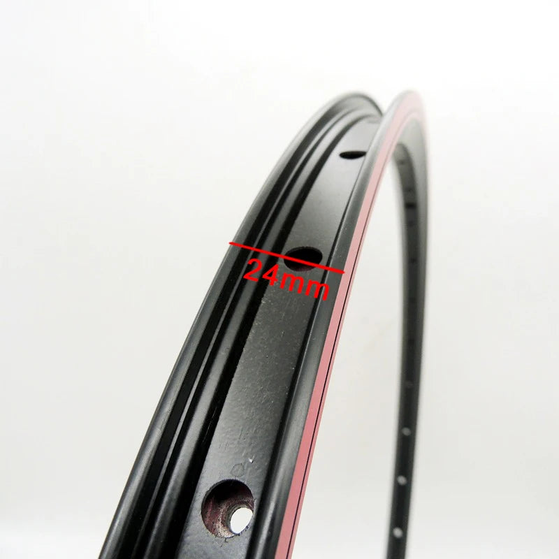 26" Mountain Bike Rim 32 Hole V Brake Aluminum Alloy Double-Layer Bicycle Rim 26 inch Red Black Schrader Valve