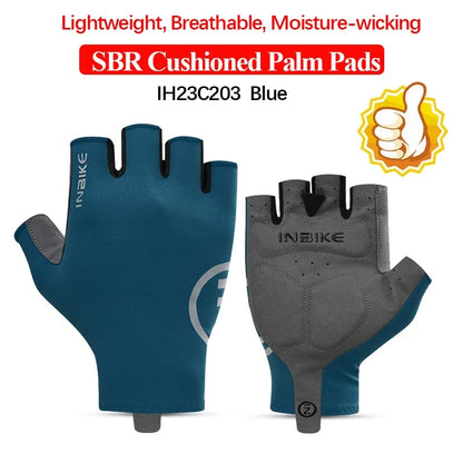 INBIKE Shockproof GEL Pad Half Finger Cycling Gloves Men Women Summer Sport Gym Fitness MTB Bicycle Gloves - Blue Red Black Green Grey