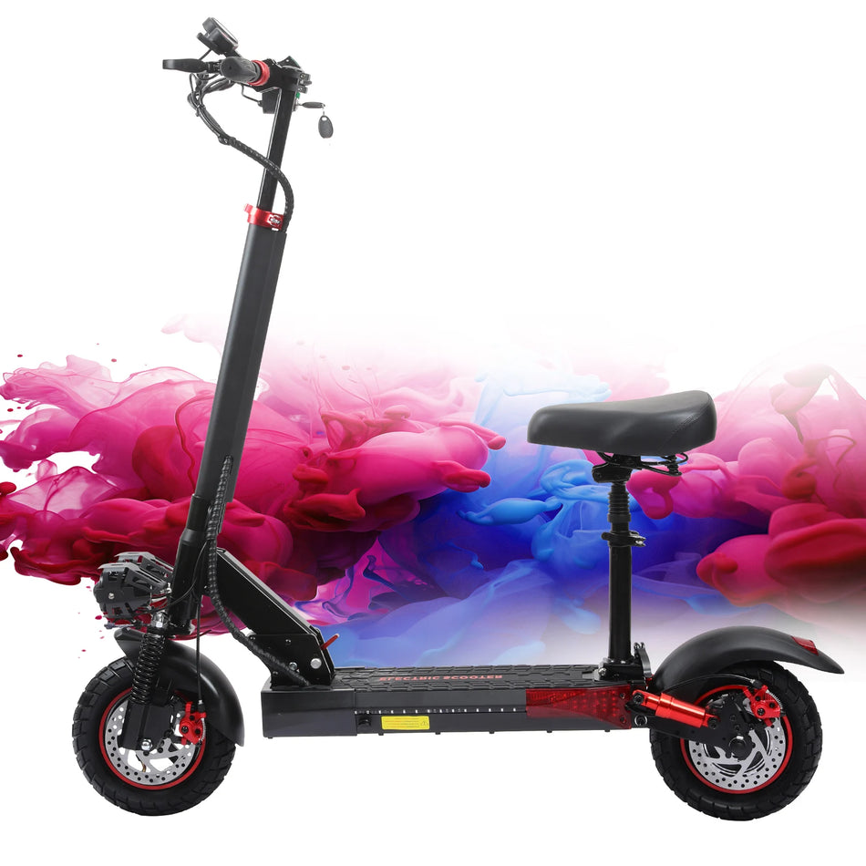 FREEBOY Black 800W Electric Scooter for Adults with Seat 48V 15Ah Battery Foldable Commuter Scooter 50-55KM Range