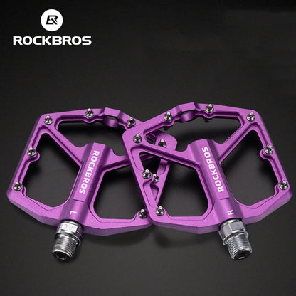 ROCKBROS Mountain Road Bike Flat Pedals 9/16" Sealed Bearing CNC Aluminum Alloy