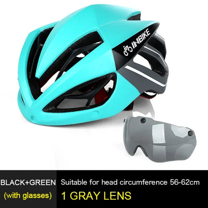 INBIKE Ultralight MTB Bicycle Helmet for Men & Women with Integrated Taillight Safety Hat Adult Cycling Gear Grey Red Blue
