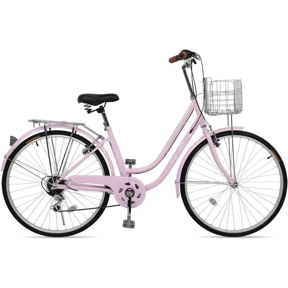 26" 7-Speed Beach Cruiser Bike for Adults – High-Carbon Steel Frame