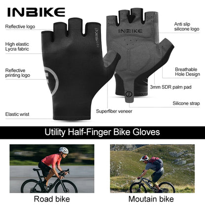 INBIKE Cycling Gloves Half-finger Bike Biking Gloves Gel Shock-absorbing Summer MTB Gloves for Men Road Mountain Bicycle Gloves