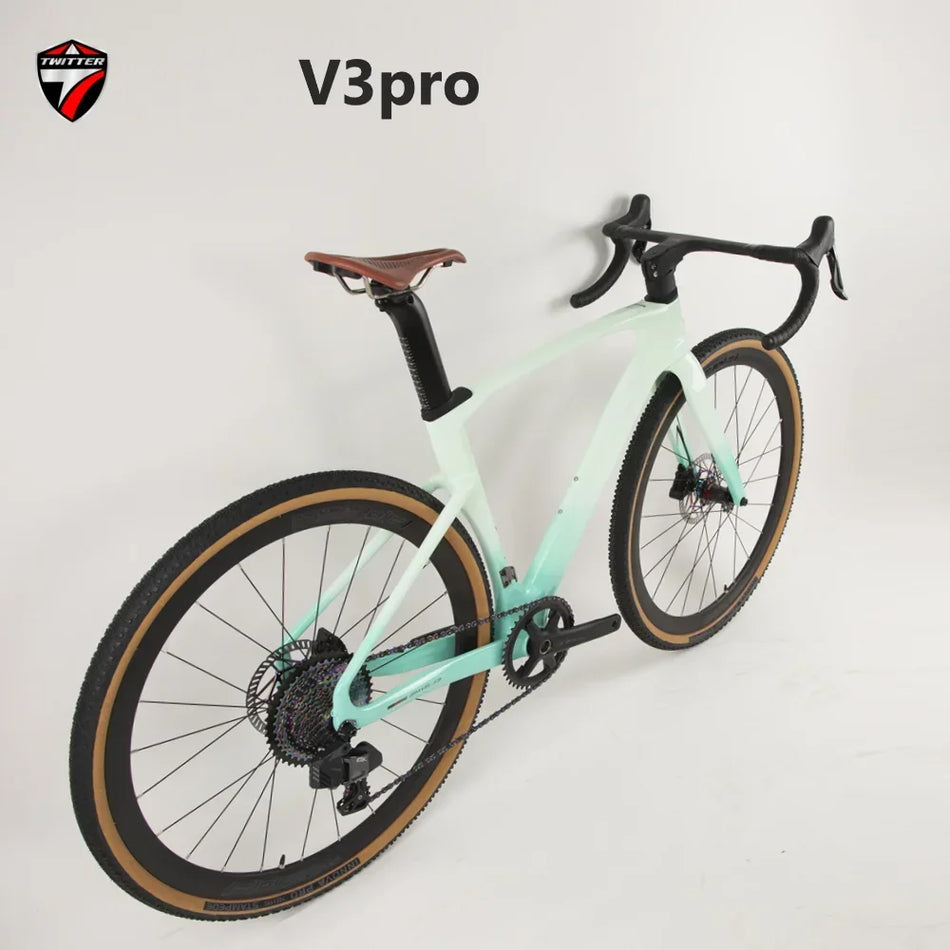 TWITTER GEX-13Speed Carbon Fiber Gravel Road Bike Unisex Hydraulic Disc Brakes Gravel Bicycle 700*40C Wheels EPS Technology 150KG Load Capacity
