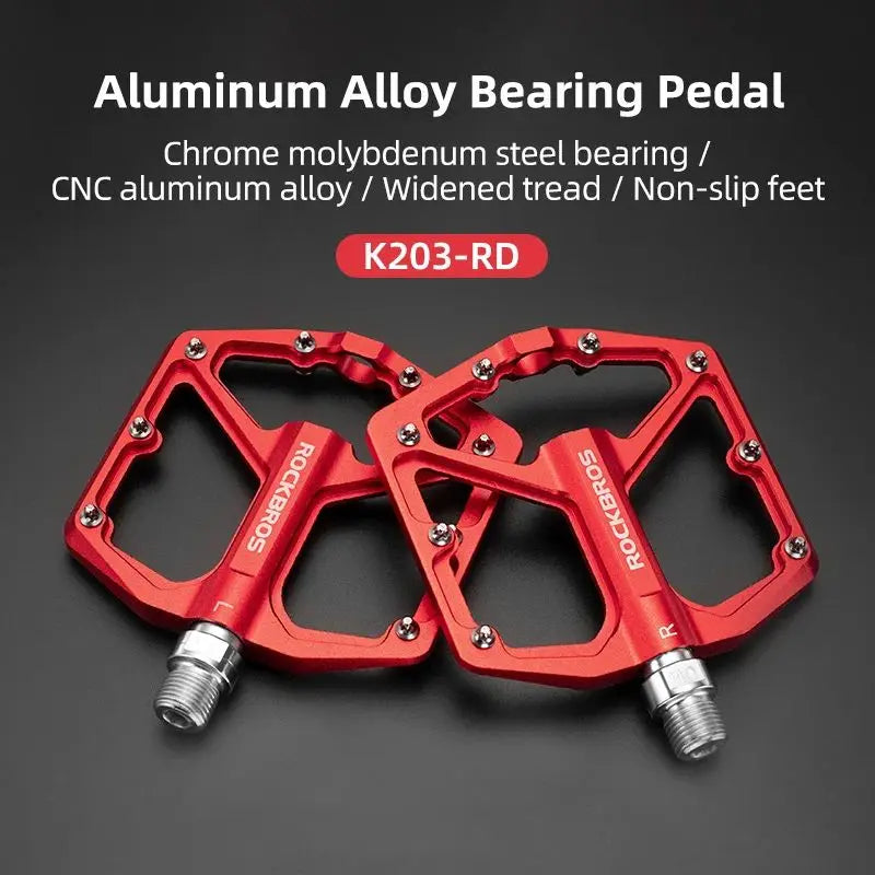 ROCKBROS Mountain Road Bike Flat Pedals 9/16" Sealed Bearing CNC Aluminum Alloy