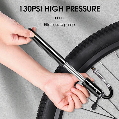 WEST BIKING Portable Bicycle Pump High Pressure With Hose MTB, Road Bike, Schrader/Presta Valve Aluminum Alloy Cycling Inflator