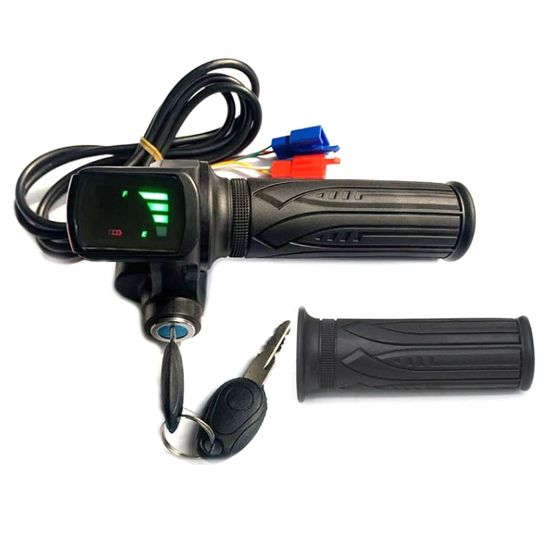 GUOMUZI 1pc Electric Bike Throttle Handlebar with LED Display 36V48V Accelerator for E-bike/Electric Scooter