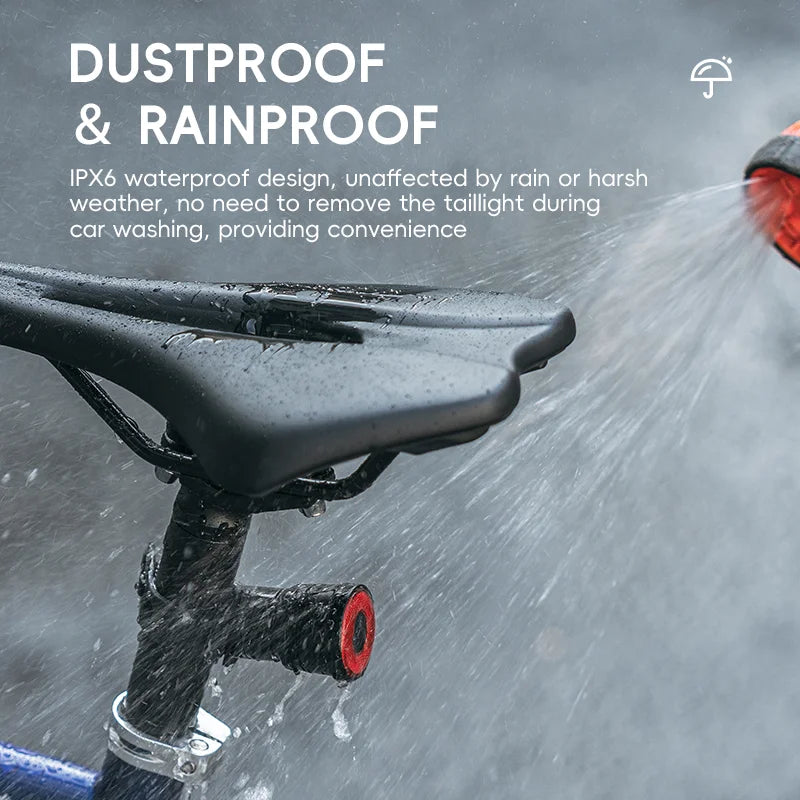 ROCKBROS R Series BicycleTaillight Smart Brake Sensing Day/Night Sensing Waterproof Type-C Cycling Taillight