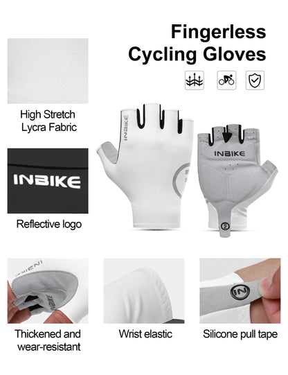 INBIKE Women's Padded Half-Finger Cycling Gloves Summer Shock-Absorbing MTB Bicycle Accessories Road Bike Glove