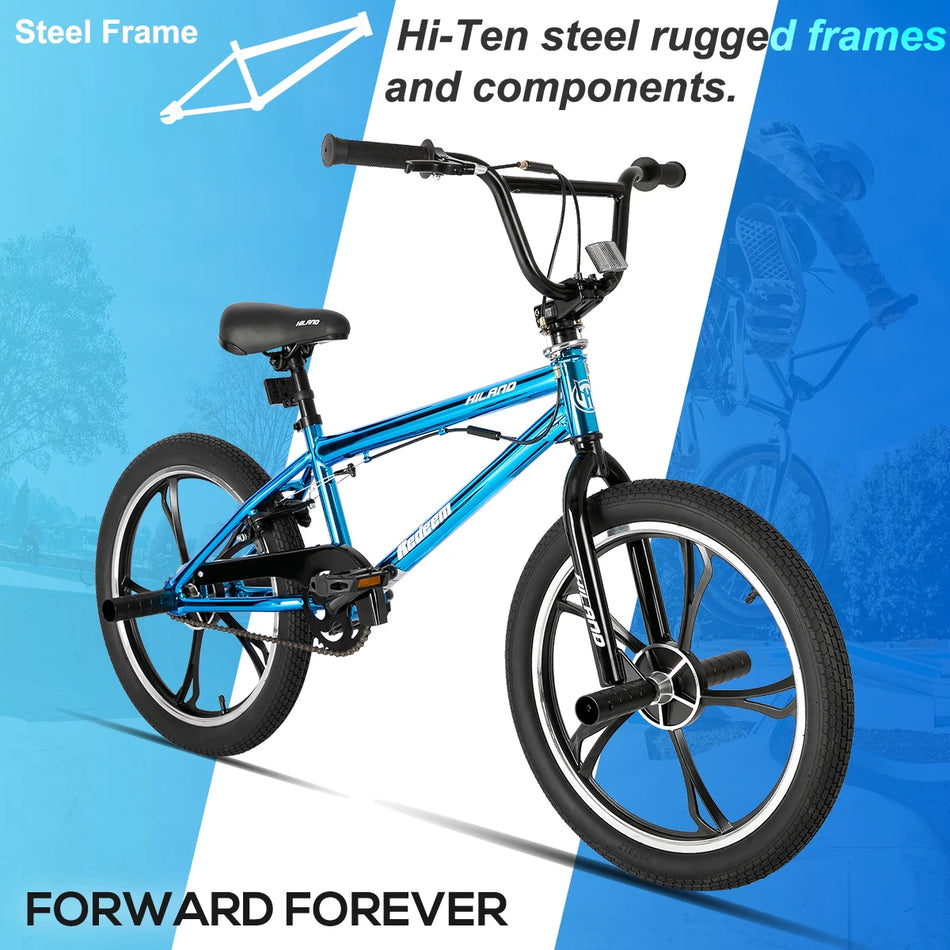 Hiland Redeem 3.0,  20 Inch Kids BMX Bike for Boys Girls Ages 5-12, 360 Degree Rotor Freestyle, 4 Pegs Single Speed Kid’s BMX Bicycle