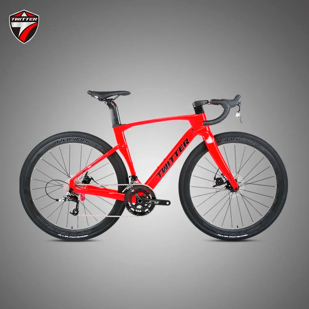 TWITTER V3 gravel bike 105/R7120-24S Fully concealed internal cable routing oil disc brakes 700*40C T900 Carbon fiber road bike