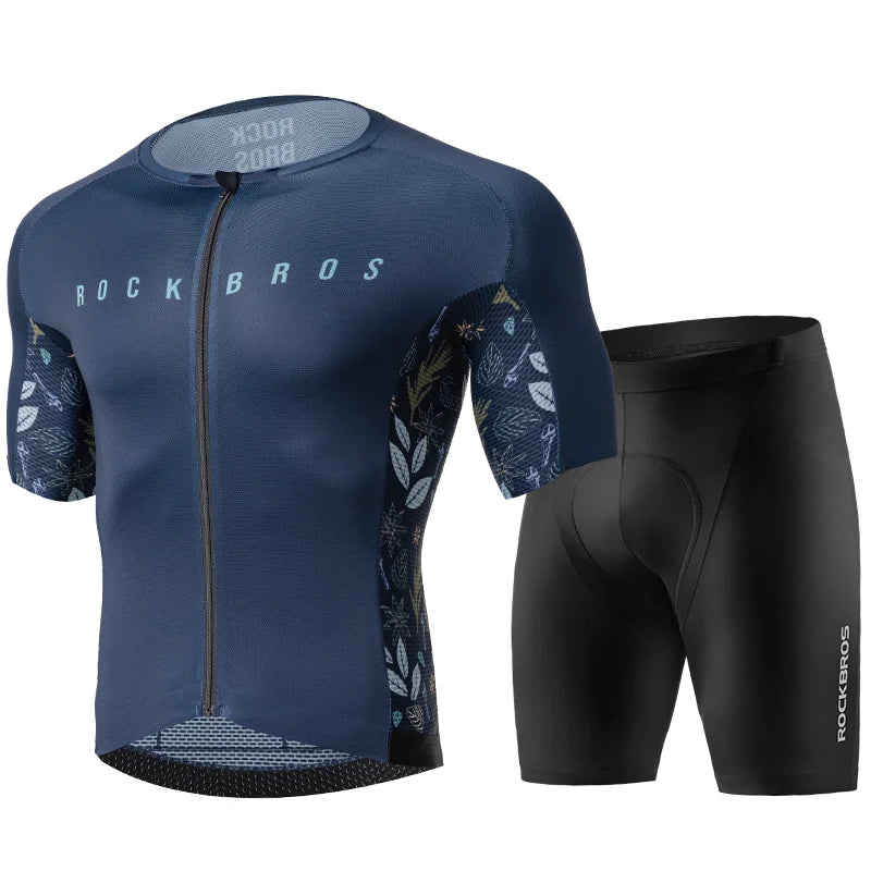 ROCKBROS Men's MTB Cycling Jersey Summer Sportswear Breathable T-Shirt Mountain Bike High-Quality YKK Zipper Short Sleeve GEL Pad