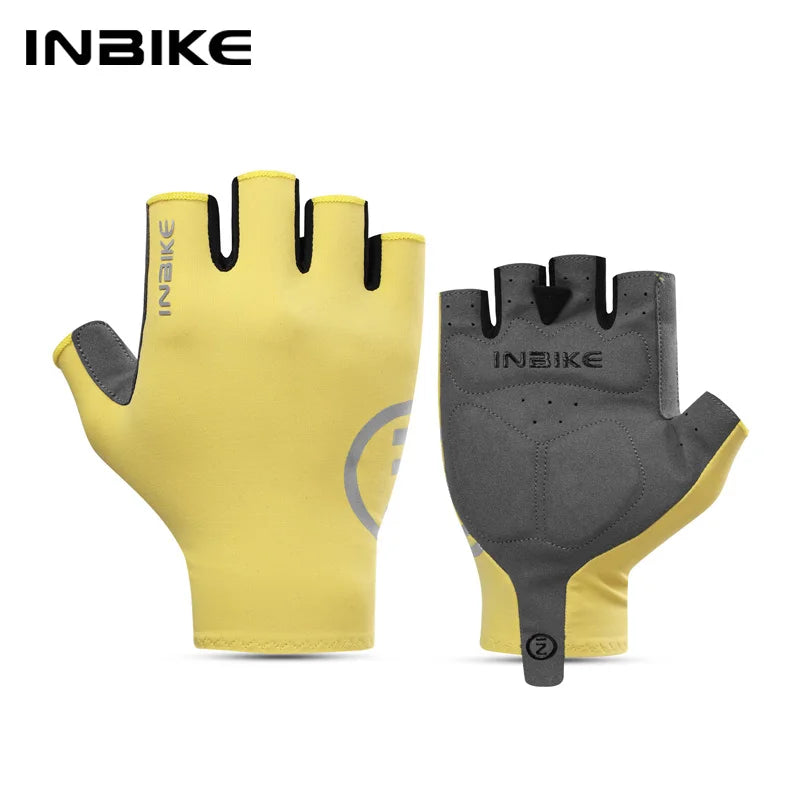 INBIKE Women's Padded Half-Finger Cycling Gloves Summer Shock-Absorbing MTB Bicycle Accessories Road Bike Glove