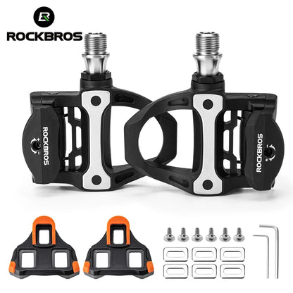 ROCKBROS Pedal Self-locking Carbon Fiber Bicycle Pedal For SPD System Ultralight Road Bike Pedal Cleat Platform Lock For Shimano