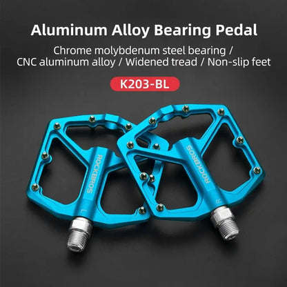 ROCKBROS Mountain Road Bike Flat Pedals 9/16" Sealed Bearing CNC Aluminum Alloy