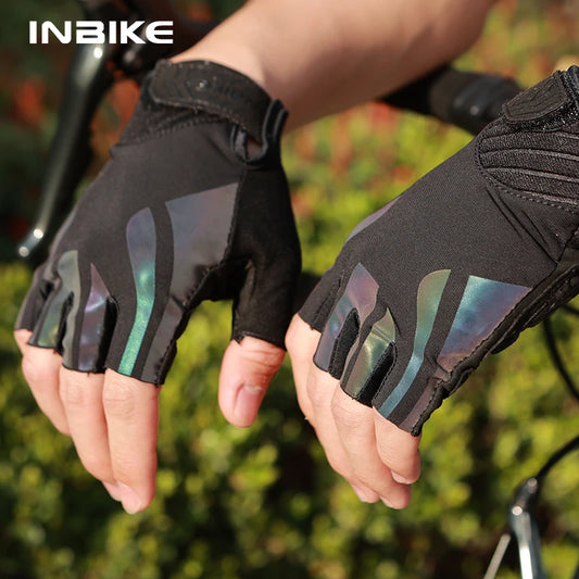 INBIKE  Road Bike Gloves Men Half Finger Summer MTB Cycling Gloves Padding Reflective Bicycle Riding Gloves Mountain Accessories