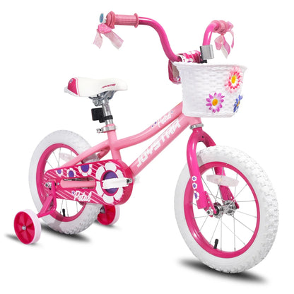 JOYSTAR 12 14 16 Inch Kids Bike with Training Wheels and Basket for 2-7 Years Old Girls