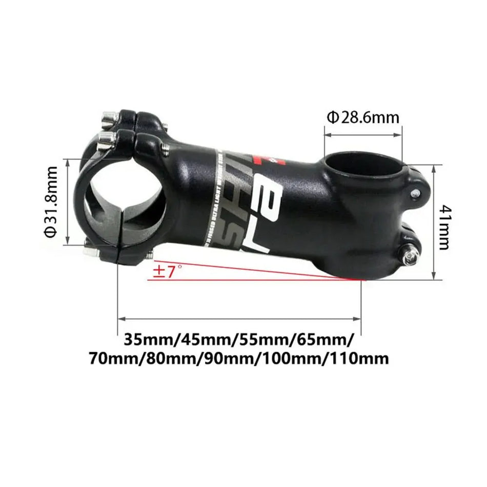 Shikra Ultralight Bicycle Stem 31.8mm Handlebar Mountain Road Bike Adjustable Angle Clamp Diameter 28.6mm Available in Multiple Lengths