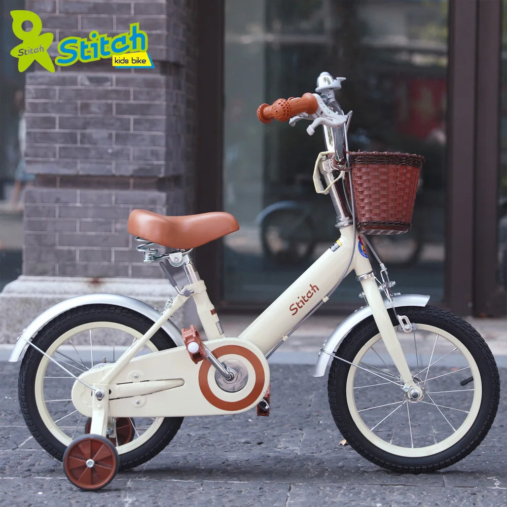 JOYSTAR Vintage 12 & 14 & 16 & 18 Inch Kids Bike with Basket & Training Wheels