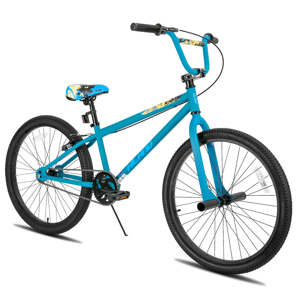 Hiland BMX Bike, 24"/26", Beginner-Level to Advanced Riders with 2 Pegs,Kid’s, Adults Bicycles, Multiple Colors
