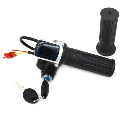 GUOMUZI 1pc Electric Bike Throttle Handlebar with LED Display 36V48V Accelerator for E-bike/Electric Scooter