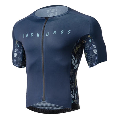 ROCKBROS Men's MTB Cycling Jersey Summer Sportswear Breathable T-Shirt Mountain Bike High-Quality YKK Zipper Short Sleeve GEL Pad