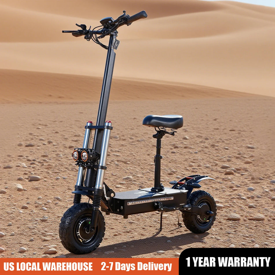 FREEBOY High Power Portable Electric Scooter 6000W 60V 38Ah Dual Motor Drive 11'' Off-Road Vacuum Tire Max Speed 80-85KMH Unisex