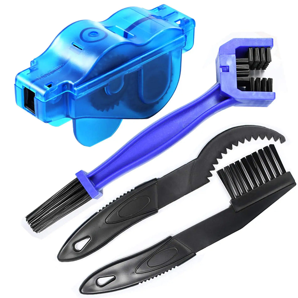 4-Piece Bicycle Chain Cleaning Kit – Drivetrain, Gear & Cassette Brushes