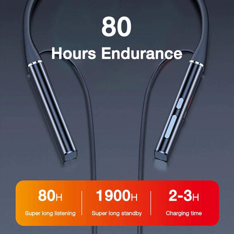 EARDECO 80 Hours Endurance Bluetooth Headphone Heavy Bass Wireless Headphones Sport Stereo Bluetooth Headset with Microphone