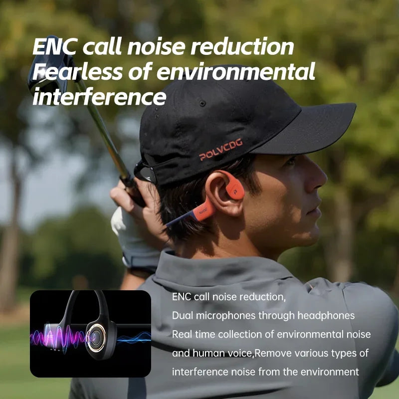 POLVCDG X16 Bone Conduction Sports Headphones – Open-Ear, 32GB Music Storage