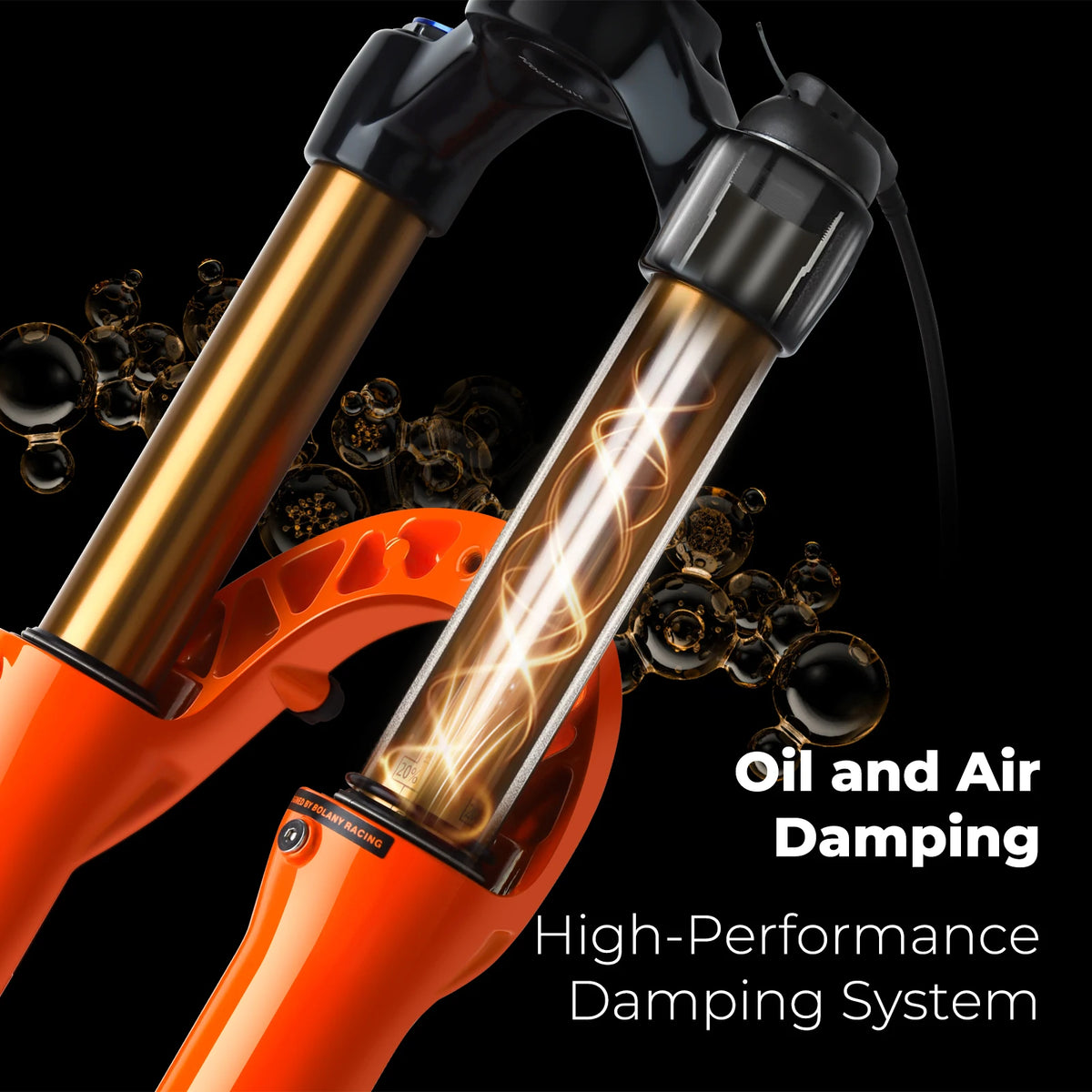 BOLANY MTB Air Suspension Fork 120mm Travel 27.5/29’’ Lightweight Magnesium Alloy Quick Release Front Fork - Suspension