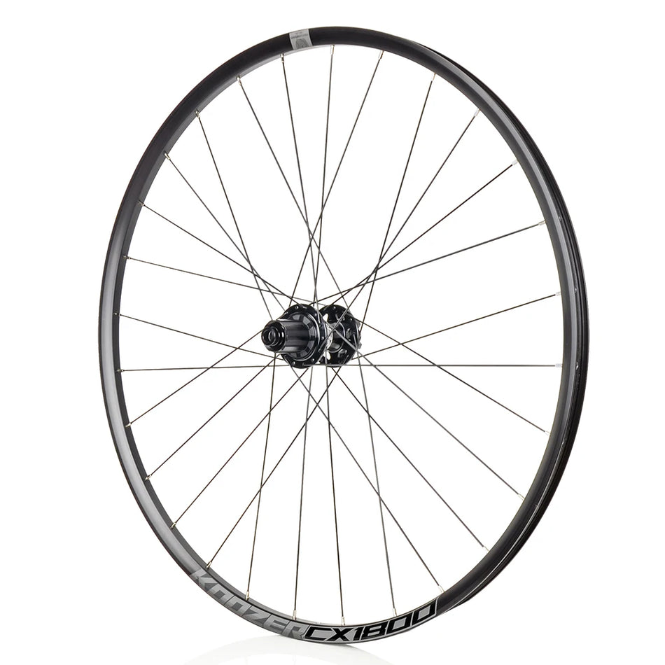 Koozer CX1800 700C Road Gravel Bicycle Wheel Set Alloy Disc Brake 28H Spoke Hole through Axle QR Compatible Tubeless Ready