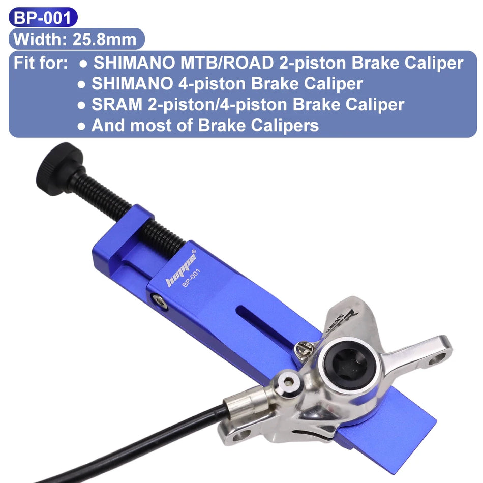 HEPPE Bicycle Caliper Piston Resetting Tool for 2/4-Piston SHIMANO/SRAM Brakes Aluminum Alloy Hydraulic Disc Brake Maintenance Kit