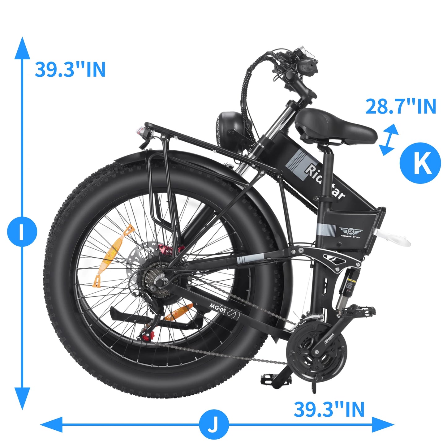 Ridstar DC-26 20" X 4.0 Fat Tire E-Bike 1500w/20AH/37mph top speed