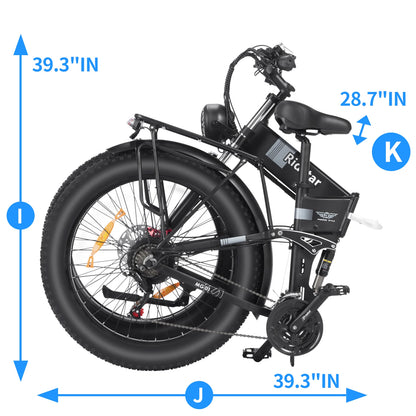 Ridstar DC-26 20" X 4.0 Fat Tire E-Bike 1500w/20AH/37mph top speed