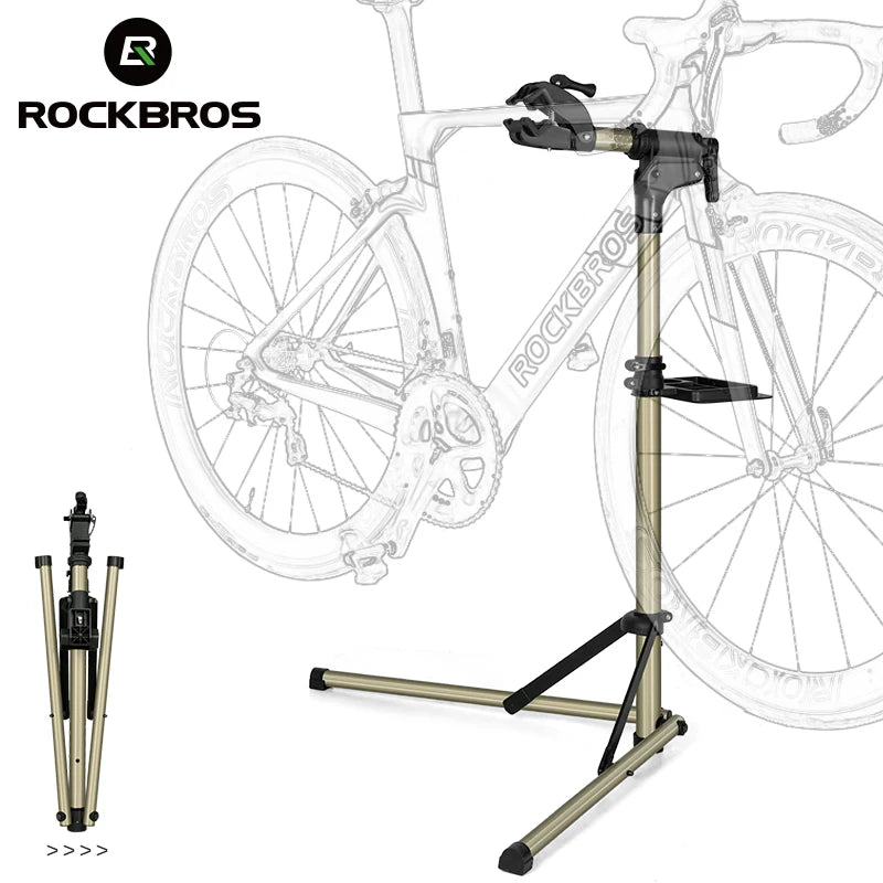 ROCKBROS Bike Repair Stand MTB-Road Bicycle Maintenance Rack With Tool Tray Adjustable Foldable
