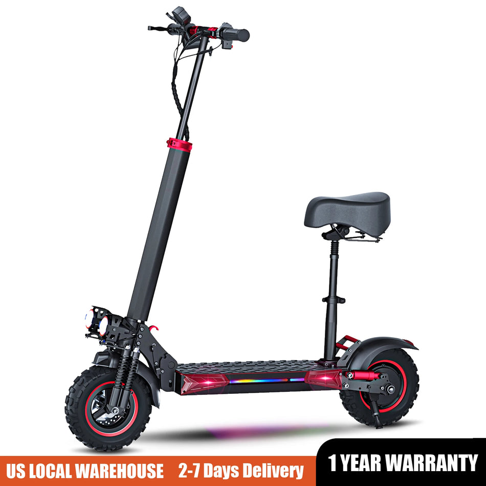 FREEBOY 1200W Electric Scooter for Heavy Adults with Seat 35-mile Range 11'' Off-road Tires Double Disc Brake for Commuting