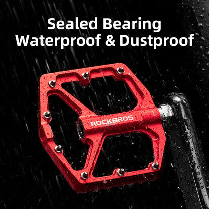 ROCKBROS Mountain Road Bike Flat Pedals 9/16" Sealed Bearing CNC Aluminum Alloy