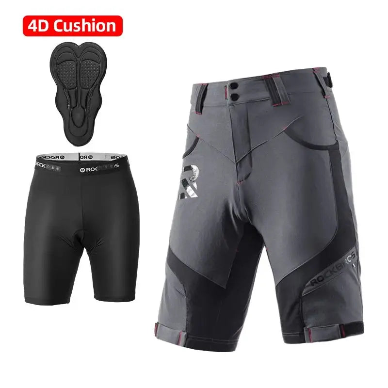 ROCKBROS 4D Women's Men's Shorts 2 In 1 With Separable Underwear Shorts Bike Shorts Climbing Running Bicycle Pants Cycling Trous