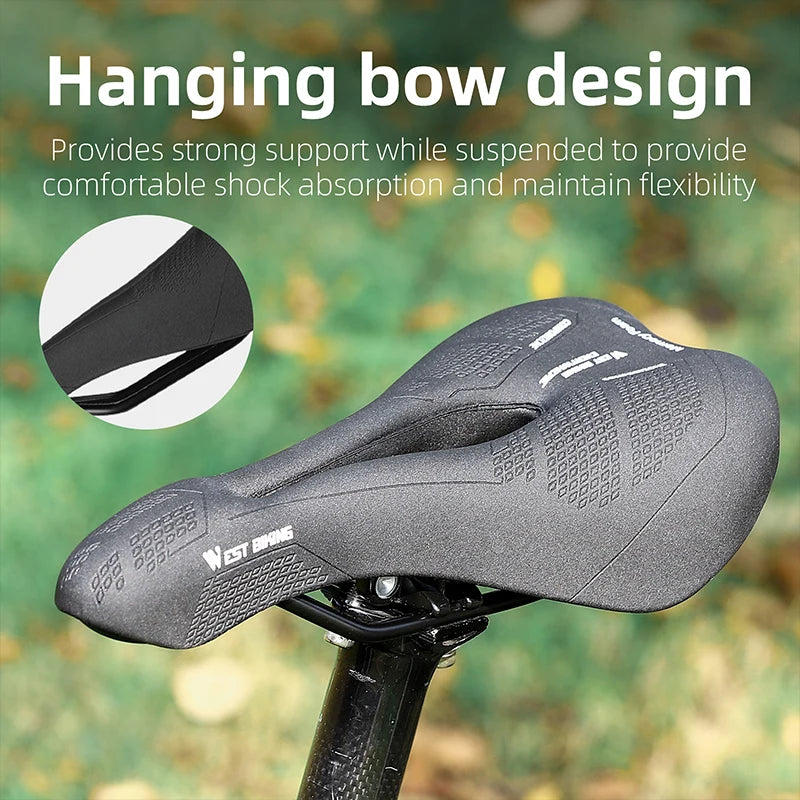 WEST BIKING Ergonomic Soft Bike Saddle Comfortable Memory Foam