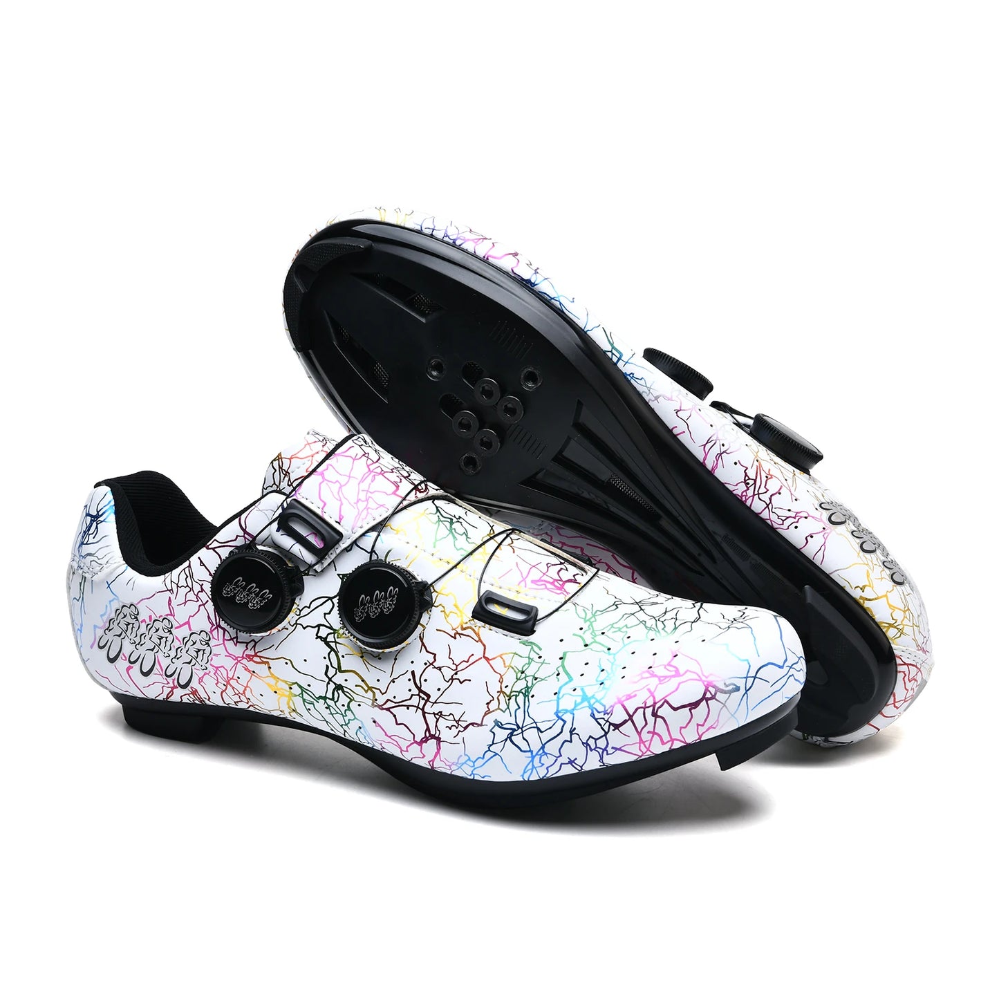 Women Cycling Shoes Road Self-Locking Bicycle Sports Shoes Men MTB Shoes SPD Flat-Bottomed Road Racing Cycling Sports Shoes