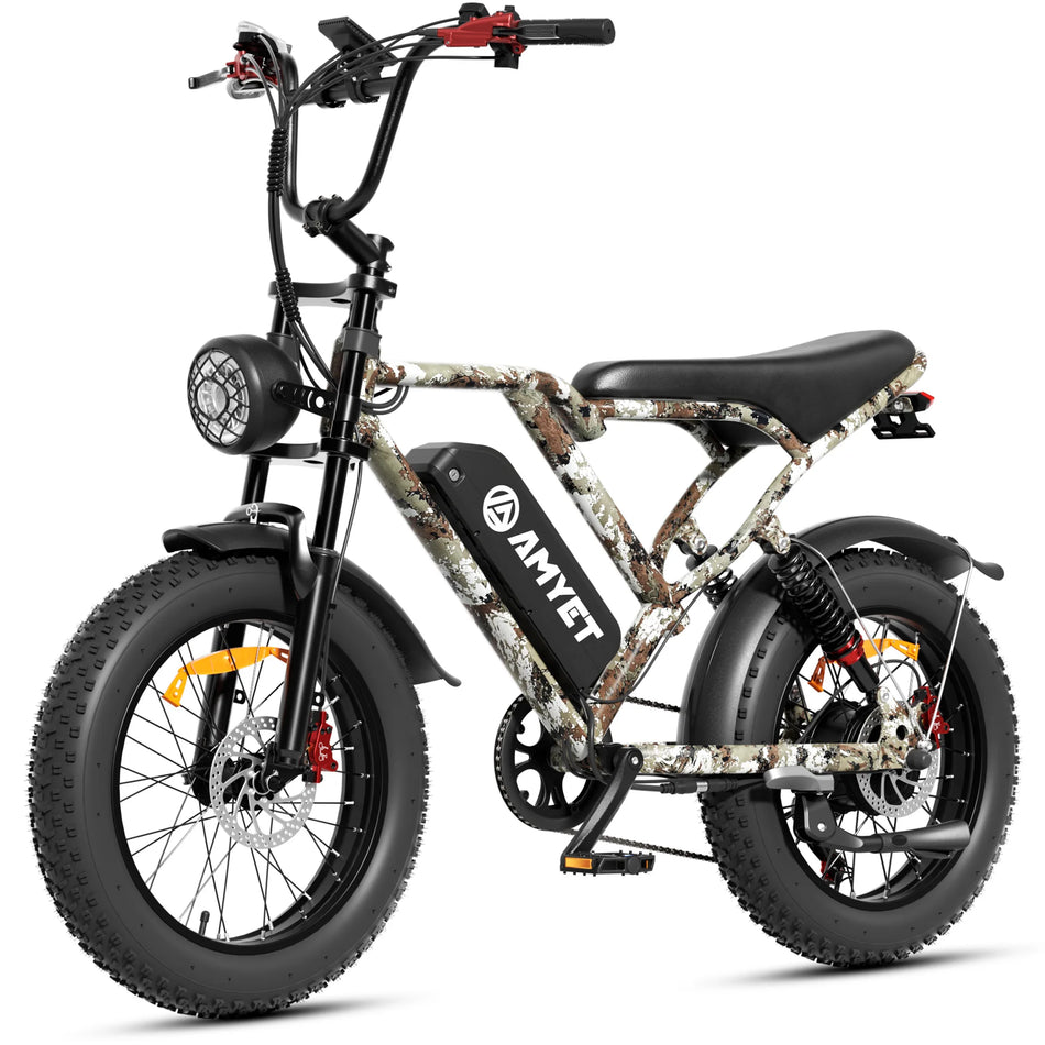 AMYET 1500W Peak Electric Fat Tire Bike | 48V 20Ah Battery & Hydraulic Brakes