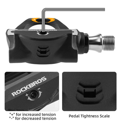 ROCKBROS Pedal Self-locking Carbon Fiber Bicycle Pedal For SPD System Ultralight Road Bike Pedal Cleat Platform Lock For Shimano