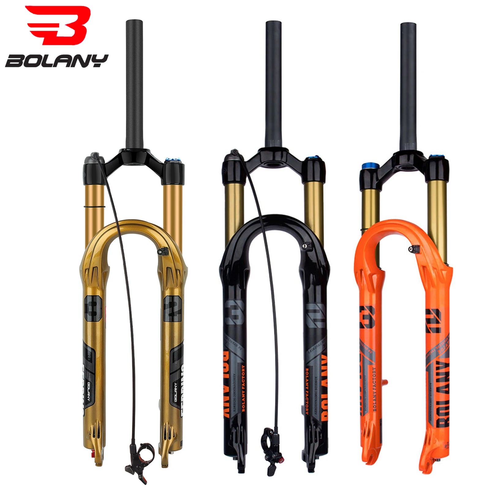 BOLANY MTB Air Suspension Fork 120mm Travel 27.5/29’’ Lightweight Magnesium Alloy Quick Release Front Fork - Suspension