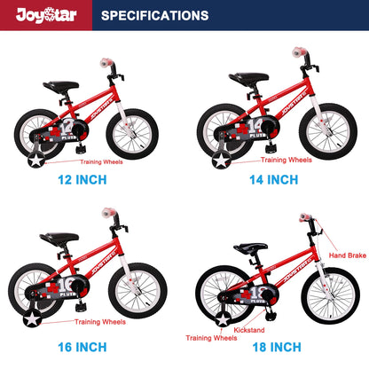 JOYSTAR Pluto Kids Bike for 2-13 Year Old Boys & Girls with Training Wheels